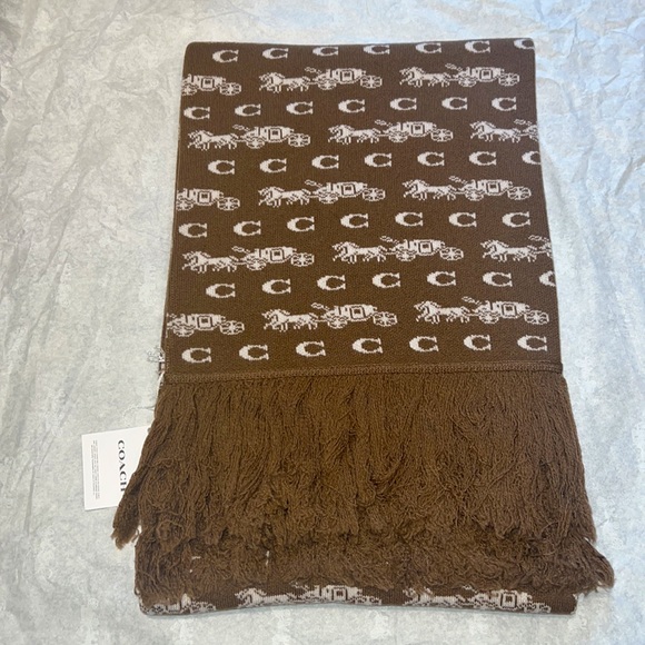 BOLD HORSE AND CARRIAGE PRINT OVERSIZED MUFFLER - Picture 3 of 4